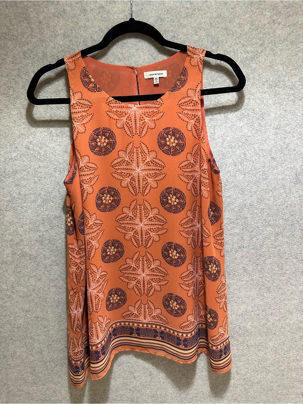 Max Studio Orange Printed Sleeveless Camisole
